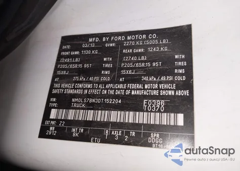 2013 Ford Transit Connect Xlt из США, поврежденный, VIN NM0LS7BN3DT152204